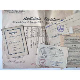 Collection de documents de la Wehrmacht : carnet de tir, cartes de décès, laissez-passer, permis, etc.. Espenlaub militaria