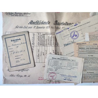 Collection of Wehrmacht documents: shooting book, death cards, passes, permits, etc.. Espenlaub militaria