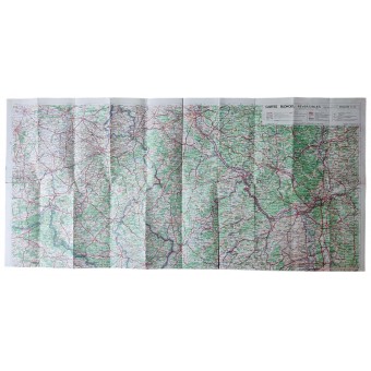 Double-sided map of North East France, Belgium, Luxemburg, and West Germany. Espenlaub militaria