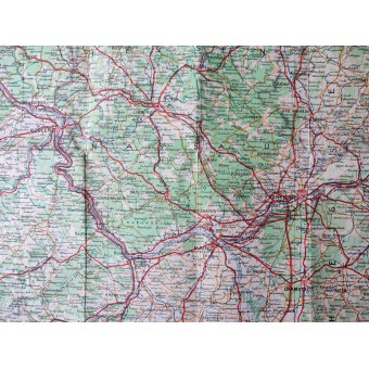 Double-sided map of North East France, Belgium, Luxemburg, and West Germany. Espenlaub militaria