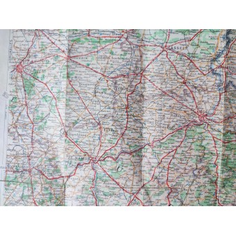 Double-sided map of North East France, Belgium, Luxemburg, and West Germany. Espenlaub militaria