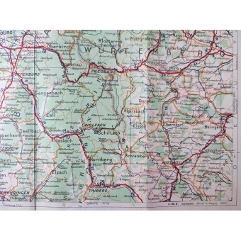 Double-sided map of North East France, Belgium, Luxemburg, and West Germany. Espenlaub militaria