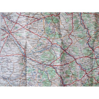 Double-sided map of North East France, Belgium, Luxemburg, and West Germany. Espenlaub militaria