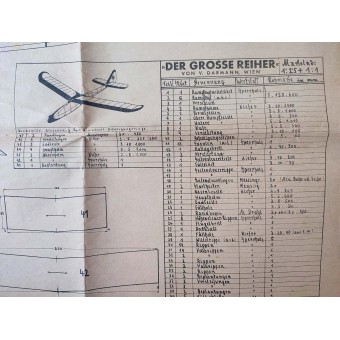 Schemi del periodo tedesco della Seconda Guerra Mondiale per lassemblaggio degli alianti di NSFK. Espenlaub militaria