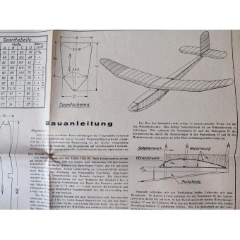 Tyska scheman från andra världskriget för montering av segelflygplan från NSFK. Espenlaub militaria