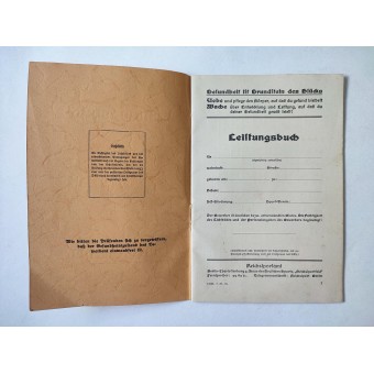 Leistungsbuch - personal sports book for health and/or sport performance records. Espenlaub militaria