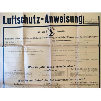 Cartel Luftschutz para uso en interiores. Espenlaub militaria