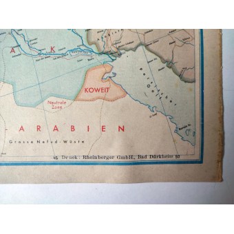 Kaart van het Oosten en Midden-Oosten, 1942. Espenlaub militaria