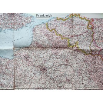 Kaart van Frankrijk op schaal 1 : 1 000 000, 1940. Espenlaub militaria