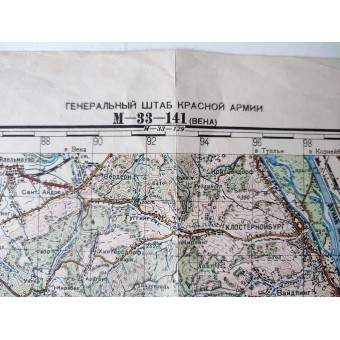 Puna-armeijan pääesikunnan kartta, arkki M-33-141 (Wien), 1944.. Espenlaub militaria