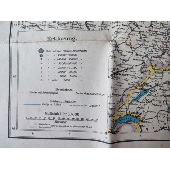 Carte du Troisième Reich allemand à léchelle 1 : 2 250 000, vers 1940. Espenlaub militaria