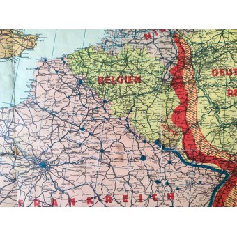 Map of Germanys western borders at scale 1 : 2 000 000. Espenlaub militaria