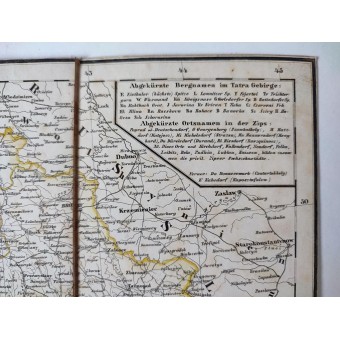 Carte de la Hongrie et de la Galicie, 1852. Espenlaub militaria