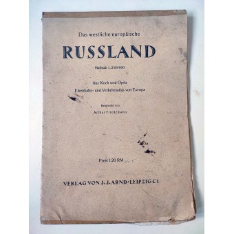 Kaart van West-Europees Rusland op schaal 1 : 2 500 000, 1941. Espenlaub militaria