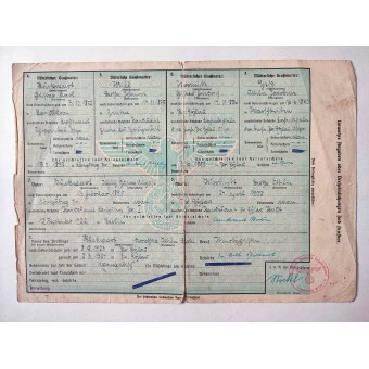 Nazi Germany Aryan certificate from 1943 - Klein Abstammungsnachweis. Espenlaub militaria
