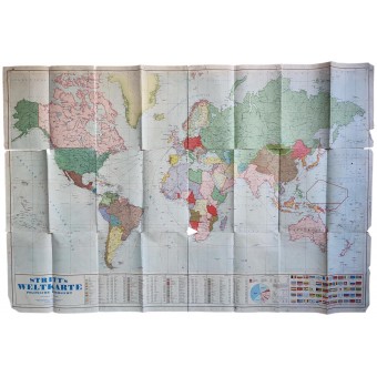 Maailman poliittinen kartta mittakaavassa 1 : 30 000 000, 1942.. Espenlaub militaria