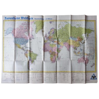 Mapa político del mundo a escala 1 : 40 000 000, 1941. Espenlaub militaria