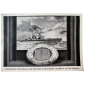 Postcard with the heavy cruiser Deutschland