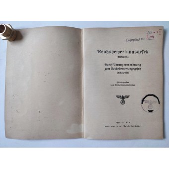 Reichsbewertunggesetz - Waarderingswet, 1939. Espenlaub militaria