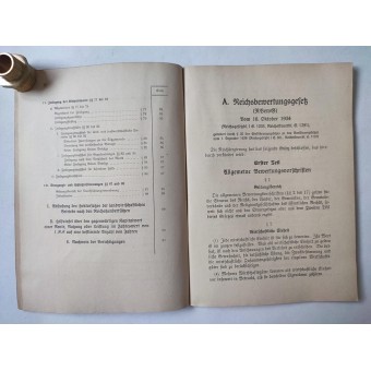 Reichsbewertunggesetz - Valuation Act, 1939. Espenlaub militaria
