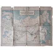 Schematische kaart van spoorwegen, waterwegen en snelwegen van de USSR, 1931