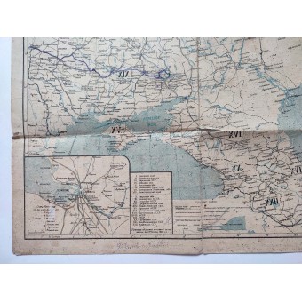 Schematische kaart van spoorwegen, waterwegen en snelwegen van de USSR, 1931. Espenlaub militaria