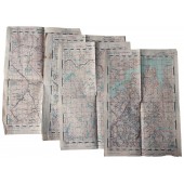 Uppsättning med 4x tyska Wehrmacht-kartor över Ryssland i skala 1 : 50 000, 1942