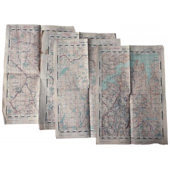 Set di 4 mappe della Wehrmacht tedesca della Russia in scala 1 : 50 000, 1942. Espenlaub militaria