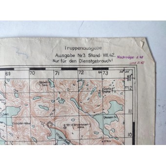 Set di 4 mappe della Wehrmacht tedesca della Russia in scala 1 : 50 000, 1942. Espenlaub militaria