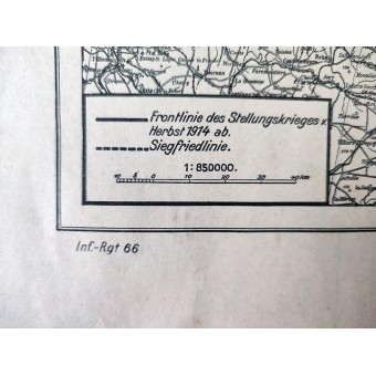 Satz deutscher Karten zu den Schlachten des 1. Weltkriegs 1914 in Nordfrankreich. Espenlaub militaria