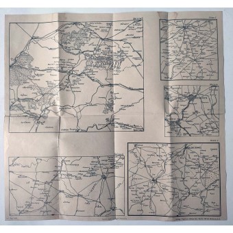 Set of German maps related to 1914 WW1 battles in Northern France. Espenlaub militaria