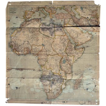 Wehrmachtin Afrikan kartta mittakaavassa 1 : 15 000 000, 1939/1940.. Espenlaub militaria