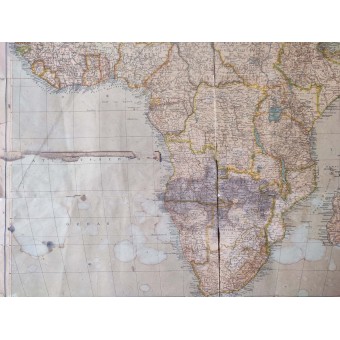 Wehrmacht kaart van Afrika op schaal 1 : 15 000 000, 1939/1940. Espenlaub militaria