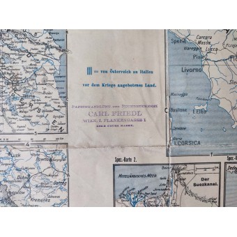 World War I map from the different theatres in 1915. Espenlaub militaria