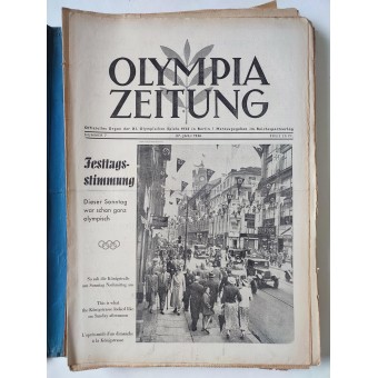 Alla 31 nummer av tidningen Olympia Zeitung, inklusive ett extra Probenummer-nummer, 1936. Espenlaub militaria