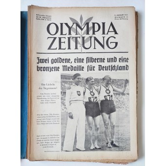 Alle 31 Ausgaben der Olympia Zeitung, darunter sogar eine zusätzliche Probenummer, 1936. Espenlaub militaria