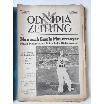 Les 31 numéros du journal Olympia Zeitung, y compris un numéro supplémentaire de Probenummer, 1936. Espenlaub militaria