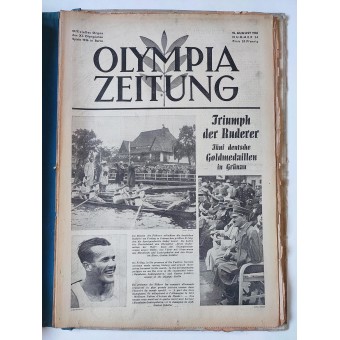 Olympia Zeitung -lehden kaikki 31 numeroa, mukaan lukien ylimääräinen Probenummer-numero, 1936.. Espenlaub militaria