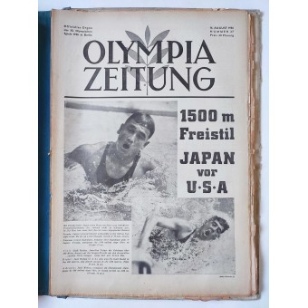 Los 31 números del periódico Olympia Zeitung, incluido un número extra de Probenummer, 1936. Espenlaub militaria