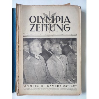 Les 31 numéros du journal Olympia Zeitung, y compris un numéro supplémentaire de Probenummer, 1936. Espenlaub militaria