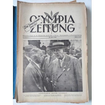 Tutti i 31 numeri del giornale Olympia Zeitung, compreso un numero extra di Probenummer, 1936.. Espenlaub militaria