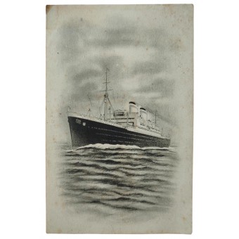 Feldpostkarte mit dem Dampfer Hamburg, 1942. Espenlaub militaria