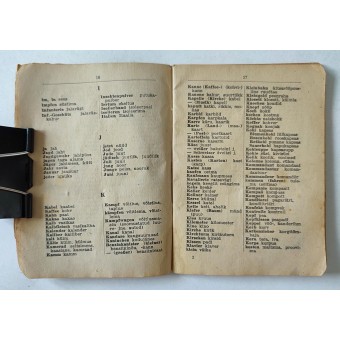 Dictionnaire du soldat allemand-estonien, estonien-allemand. Espenlaub militaria