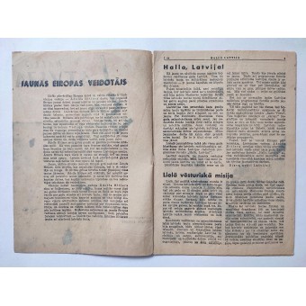 Hallo Latvija - Revista letona alemana con el programa de radio de julio de 1941. Espenlaub militaria