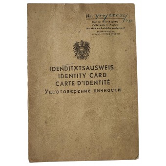 Identity card from the Soviet occupation area in Austria, 1946. Espenlaub militaria