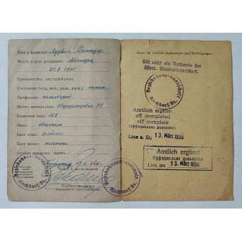Identiteitskaart uit de Sovjetbezettingszone in Oostenrijk, 1946. Espenlaub militaria