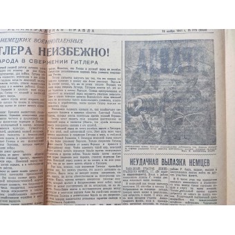 Tidningen Leningradskaja Pravda (Leningrads sanning), nummer #275, nov. 1941. Espenlaub militaria
