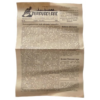 Punavaelane, Soviet Estonian military newspaper, #65, 1943. Espenlaub militaria