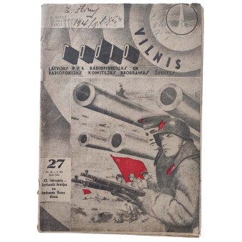 Radiovilnis - Revista soviética letona con el programa de radio de febrero de 1941. Espenlaub militaria