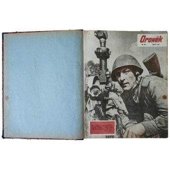 Sovjetisk tidskriftspärm med Ogoniok-nummer (Огонёк) från 1944. Espenlaub militaria